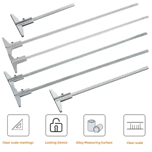 Carbon Steel Aluminum Alloy Micrometer Gauge Measuring Tools Depth Vernier Caliper