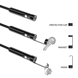 CellPhone Endoscope AN112 8mm Double Lenses HD Industry Endoscope Support Mobile Phone Direct Connection Length 1m