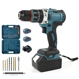 China Factory 20V Cordless Drill Machine 13MM Heavy Duty Rechargeable Brushless Hammer Drill Set