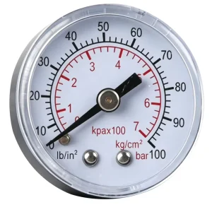 China Factory High Precision Iron Customized Dial Pressure Gauge for Air Compressor 1.6% Accuracy 0~18 Bar Range CE Certified