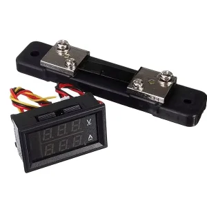 China Manufacture DC 4.5 30V 50A Shunt Volt Amp Voltmeter Ammeter Digital Voltage Current Meter