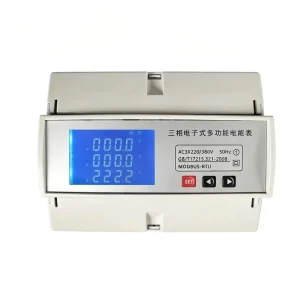 Class 0.5 DIN Rail Energy Meter 3 Phase Multifunction Power Monitor RS485 Modbus RTU LCD Backlight Industrial