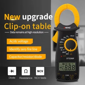 Clip-on Ammeter Dt3266F Clamp Multimeter Digital Clamp Meter with Buzzer FireWire Resistance Dt3266f