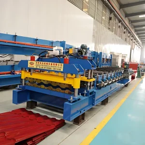 Color Steel Metal Roofing Sheet Folding Making Machine Cold Roll Forming Roof Tile with Gear PLC Motor Bearing Core Components