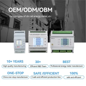 Compact DIN Rail Multi tariff Voltage Current Power Factor Frequency Energy Meter With 100mA CT
