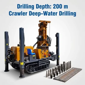 Crawler Diesel Engine Water Well Drill 200m Max Drilling Depth High Efficiency Easy Operation for Agricultural Irrigation
