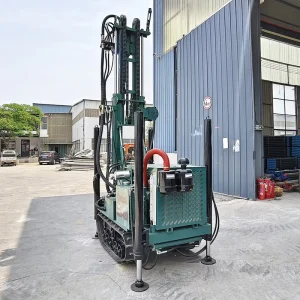 Crawler Mounted Bore Well Drilling Rig Machine Engine Motor Gearbox Pump Max 200m Drilling Depth High Efficiency for Water