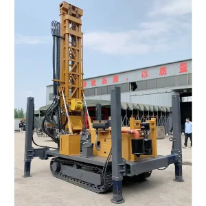 Crawler Mounted Diesel Powered Water Well Drilling Rig Engine Motor Pump 300m Max Depth Portable Hydraulic Equipment for Sale