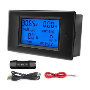 DC 6.5-100V 50A 2m USB LCD Display Multimeter Digital Voltage and Current Power Energy Meter Ammeter Voltmeter 12V Wattmeter