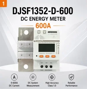 DC Energy Meter DJSF1352 D 600 Single 0-600A Modbus Din Rail DC Power Meter for EV Charging Solar Monitoring MID Class 1.0