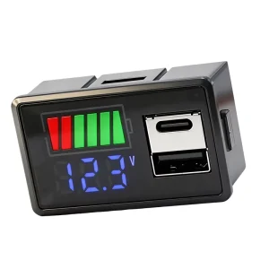 DC8 30 100V Dual USB Type C Voltage and Power Dual Display Power Meter Battery Charge Level Meter USB Power Meter