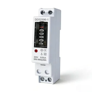 DDS2306 1 220V 5(30)A 1 Class DIN Rail Mounted 1P Single Phase Digital LCD KWH Energy Meter Pulse Interface Safety