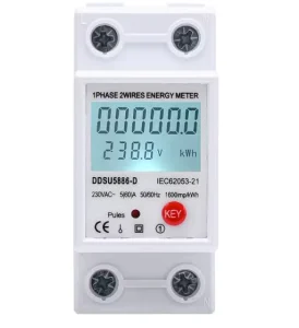 DDSU Series 2P Resettable DIN Rail Energy Meter 220V Single Phase Class 1 Multi-function Household Digital Kwh Meter