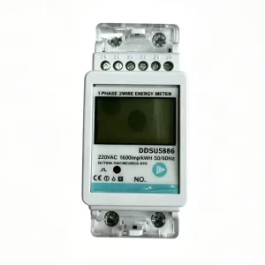 DDSU5886 Single Phase 2 Wire Digital Energy Meter 1600imp kWh 220V AC DIN Rail Mount Power Consumption Meter