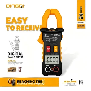 DINGQI 50060102 True RMS Digital Clamp Meter 600A AC DC Current Tester with NCV and 4000 Counts for Electrical Maintenance