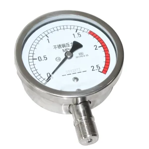 DKV 60 100 150 mm Steel Case Hydraulic Pressure Gauge Bottom Connection Stainless Steel Pressure Gauge for Water Air Gas