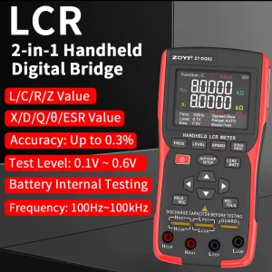 DQ02 Handheld Digital Bridge Capacitance Inductance Resistance Multimeter Tester ESR Calibration Battery Test Meter