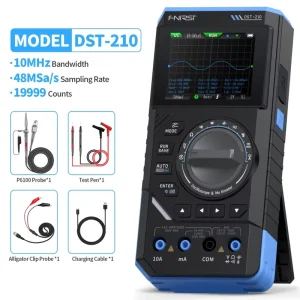 DST 210 3 in 1 Handheld Oscilloscope Multimeter Signal Generator 10MHz 48MSa/s True RMS Rechargeable