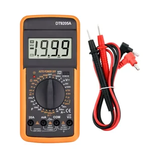 DT9205A Digital Multimeter, AC/DC Voltage and Current Tester, Voltmeter, Resistance and Capacitance Measurement