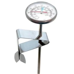 Dial Thermometer, 1°C Accuracy, Bimetal, Stainless Steel, for Kitchen and Coffee