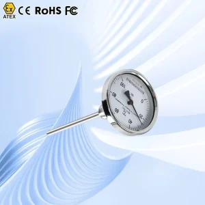 Dial Thermometer Sensor Bimetal Strip Thermometer Bimetallic Temperature Sensor Thermometer Dial Gauge HVAC Pipe