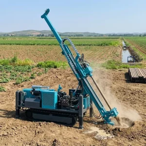 Diameter 70-110mm 1200m Depth Farm Irrigation Mobile Diesel Water Well Drilling Rig with Air Compressor