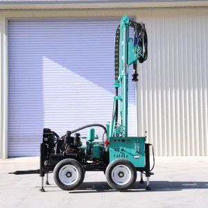Diesel 200m Deep Well Drilling Rig Portable Wheeled Mobile Flexible Water Well Drilling Machine