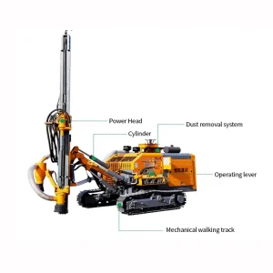 Diesel Engine 191kw Rotary Drilling Rig DTH Borehole Vertical Boring Rock Drilling Machine