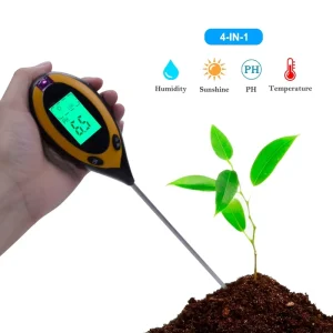 Digital 4 in 1 Soil PH Meter Moisture Monitor Temperature Sunlight Tester for Gardening Plants Farming with Blacklight