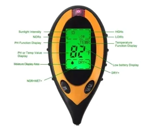 Digital 4 in 1 Soil Ph Meter Soil Moisture Meter Soil Test Kit Plant Water Tester for Houseplants