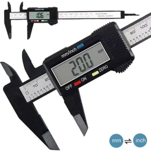 Digital Caliper & Electronic Vernier Caliper Carbon Fiber Composite 0.1mm Resolution Mm/inch Switch