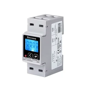 Digital Din Rail Single Phase Bidirectional AC Energy Meter LCD Display RS485 2~31st Harmonic for Power Monitoring