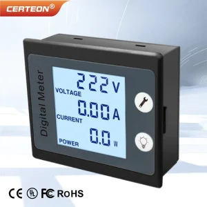 Digital Energy Meter AC 80-260V 100A Power Meter Panel Single Phase Voltage Current kWh LCD Display Power Consumption Monitor