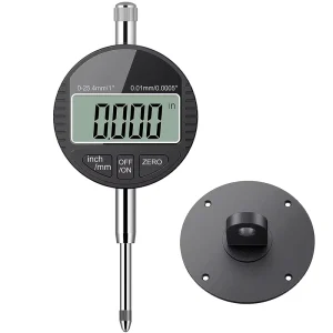Digital Indicator Micrometer Gauge 0-1in (25.4mm), Inch/Metric, with Back Lug