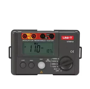 Digital Insulation Resistance Meter UT501A 0-1000V 5.5G Ohm Multi-Function Ohm Tester 0%-10% Accuracy IP55 Protection