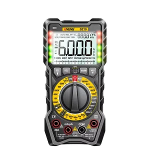Digital Multimeter 6000 Count True RMS AC/DC Voltage/Current Meter 750V/1000V Capacitance NCV Detector LCD 20A