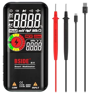 Digital Multimeter Color LCD 3 Results Display 9999 Counts 600V AC DC Voltage (0.5%+3) Accuracy Rechargeable Smart Mode
