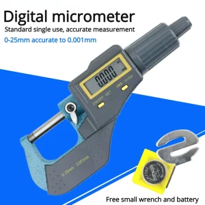 Digital Outer Diameter Micrometer High Precision 0.001mm Electronic Spiral Micrometer 0 25mm Thickness Gauge