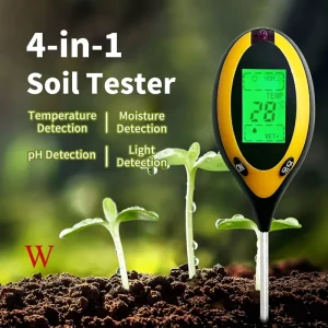 Digital Soil Meter Soil Sensor for Agriculture Soil ph Moisture Sensor Soil Moisture pH Light Temperature Meter for Garden Farm