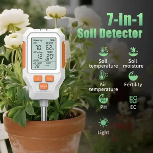 Digital Soil Tester 7 in 1 EC Temperature Humidity Meter Soil Test Meter Soil Hygrometer Moisture Monitor