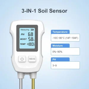 Digital Soil pH Moisture Sunlight Meter for Farming