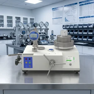Digital Spinning Piston Deadweight Tester 0.02% FS LCD Display for Pressure Transmitter Valve Testing