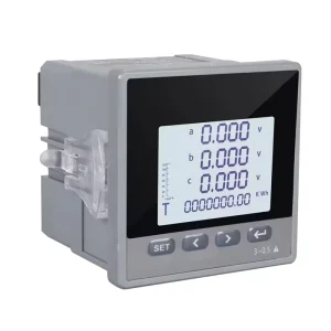 Digital Three Phase Multi Functional Panel Meter with LCD Display Measures Current Voltage Frequency Active & Reactive Power