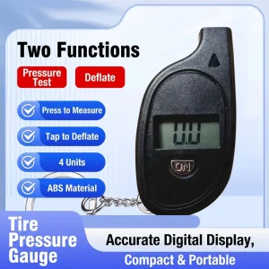 Digital Tire Pressure Gauge Keychain LCD Backlit 150 PSI for Car Motorcycle Bike Tire Check