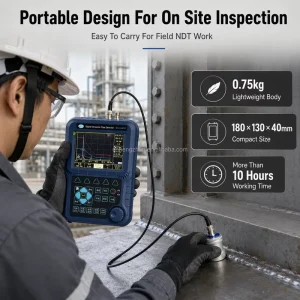 Digital UT Flaw Detector 0 to 14000mm Range for Aerospace Railway Shipbuilding Metal Defect Inspection Tester Kit