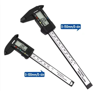 Digital Vernier Caliper with LCD Electronic Altimeter Micrometer Measuring Tool and Plastic Ruler 0 150mm & 0 100mm for DIY”