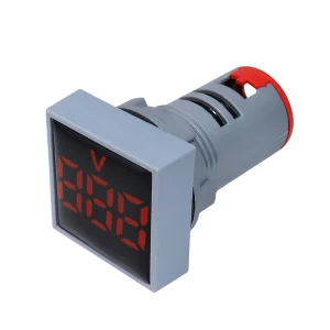 Digital Voltmeter 22mm square Measure AC Voltage signal Red AC30 500V AD16 22FSV