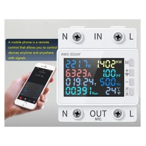 Digital multifunctional voltage and current meter 170-300V/63A multifunctional rail voltage meter
