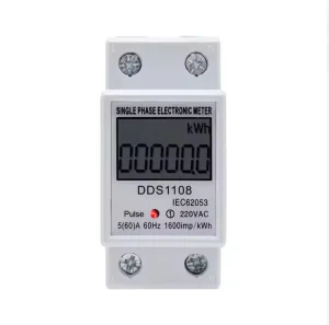 Display Power Consumption Meter Single Phase Energy Meter Watt Wattmeter kWh 230V AC 50Hz 60A Electric Din Rail LCD Digital