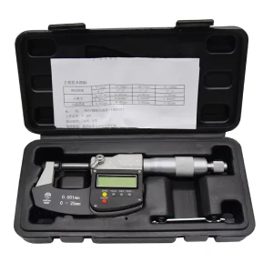 Ditron Model 510 IP65 Digital Micrometer Screw Gauge with Stainless Steel Spindle 0 25mm 0 1″ Large LCD Screen